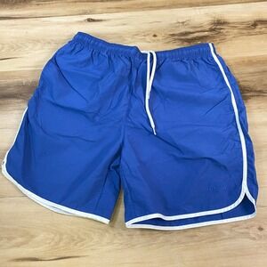Men's Athletic Swim Shorts - Blue with White Trim